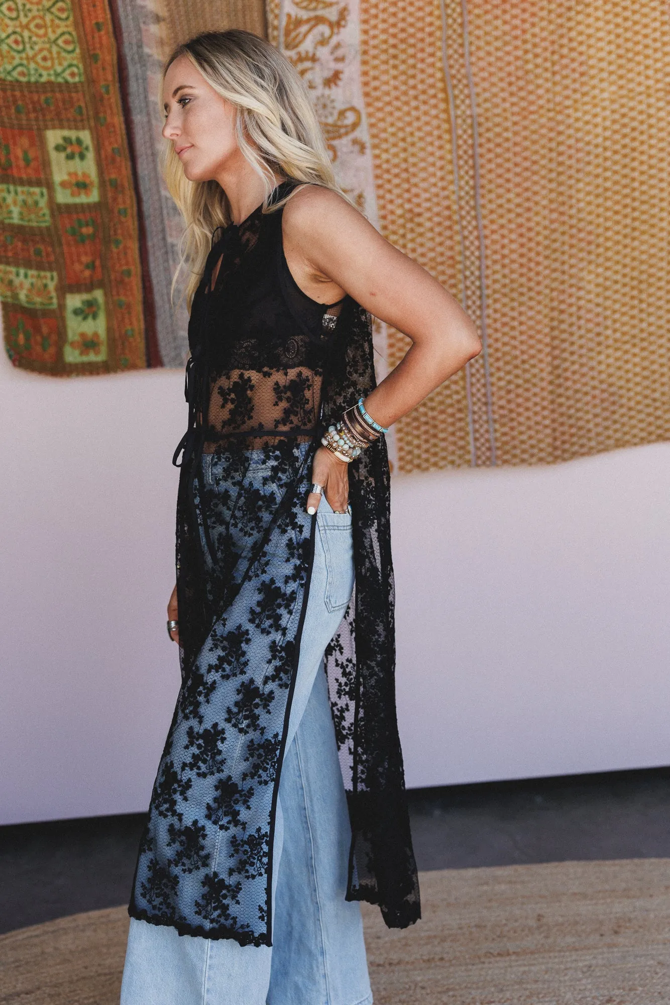 Jenny Lace Duster - Black sold by Three Bird Nest product image thumbnail 2