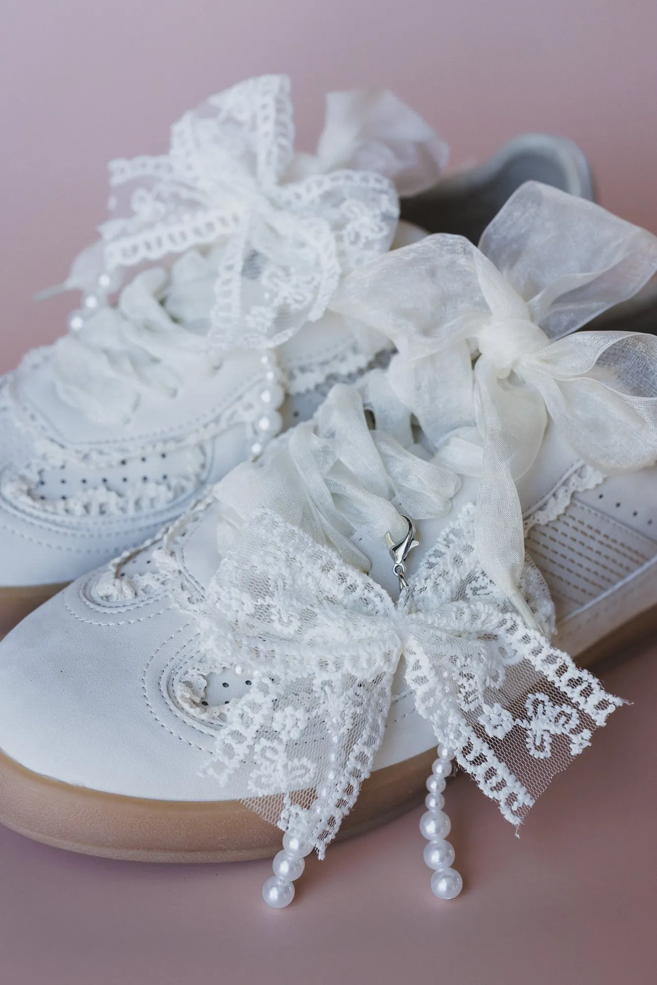Make It Yours Bow Embroidered Sneakers - Ivory sold by Three Bird Nest product image thumbnail 4