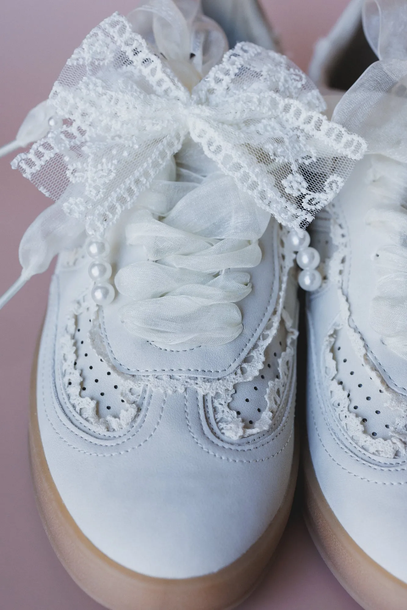 Make It Yours Bow Embroidered Sneakers - Ivory sold by Three Bird Nest product image thumbnail 3