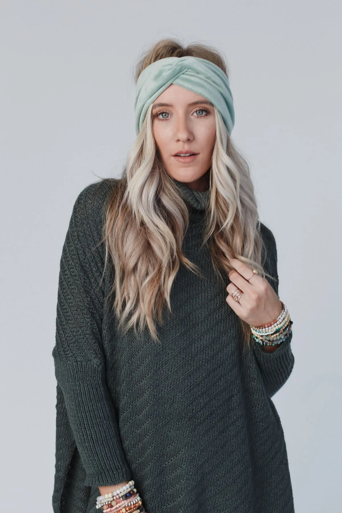 Everyday Velvet Headband - Sage sold by Three Bird Nest product image thumbnail 2
