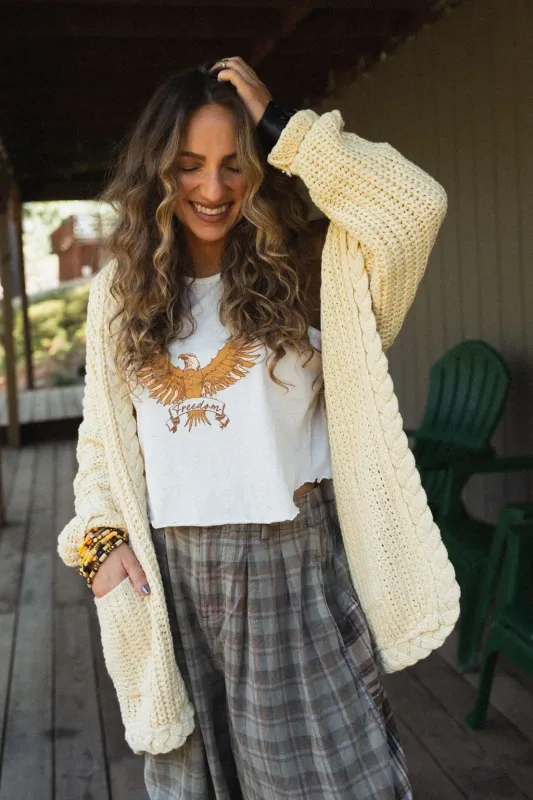 Sweet Melody Chunky Knit Cardigan - Yellow sold by Three Bird Nest