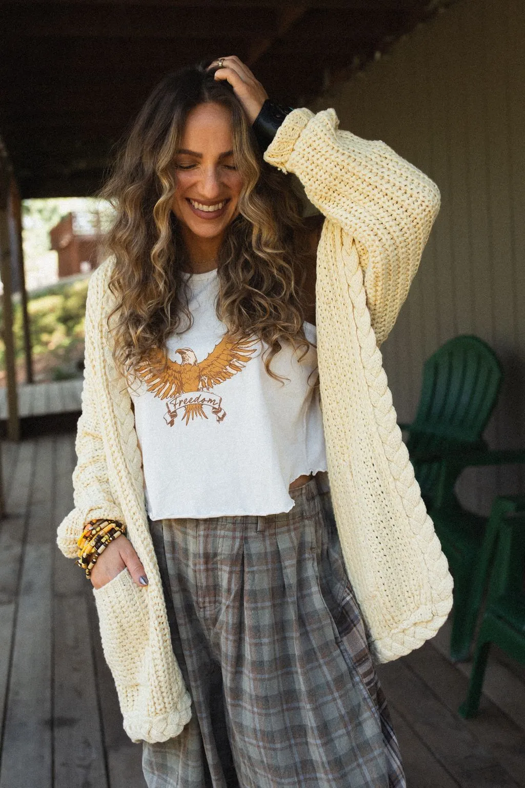 Sweet Melody Chunky Knit Cardigan - Yellow sold by Three Bird Nest