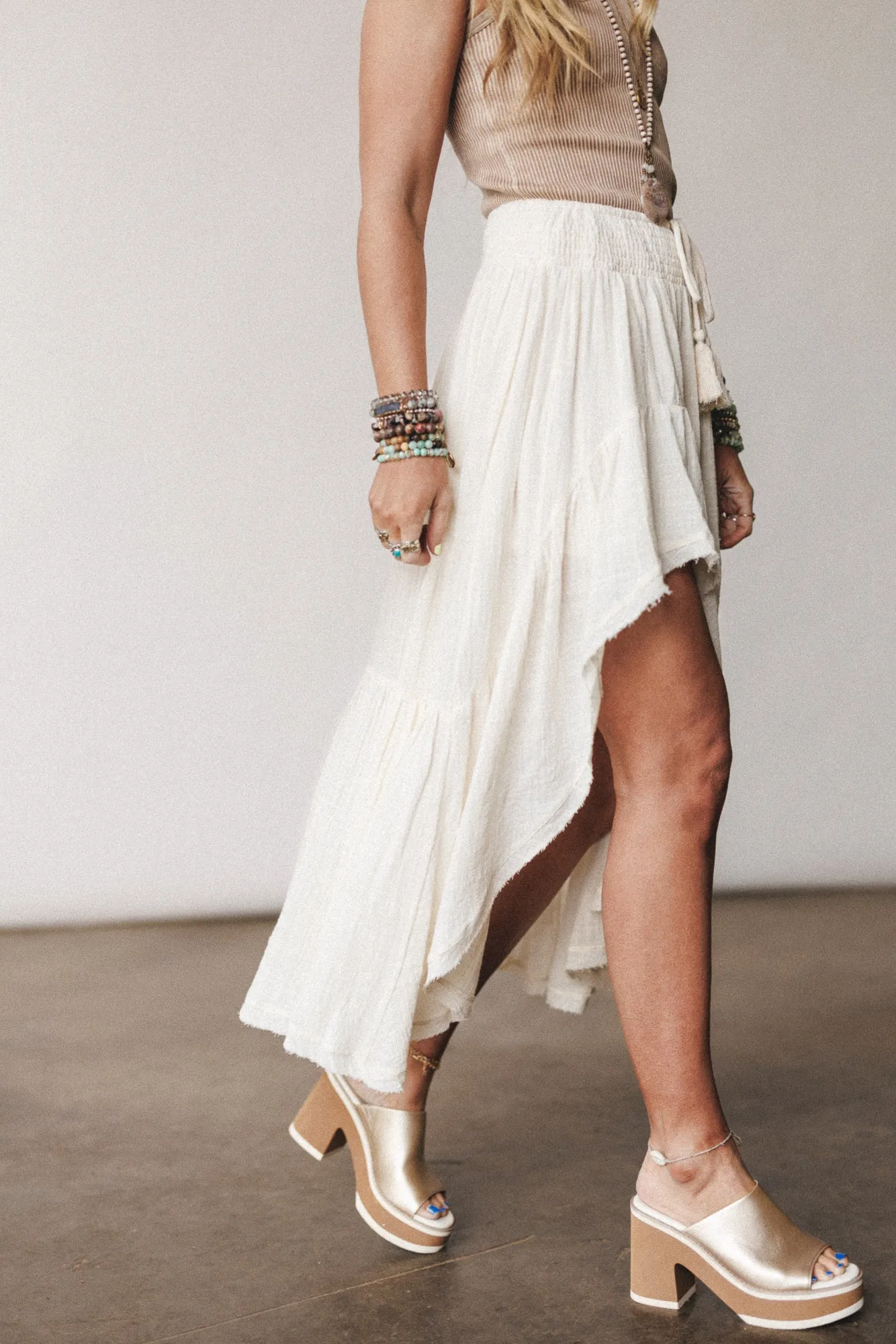 Lunara Ruffled Skirt - Off White sold by Three Bird Nest product image thumbnail 5