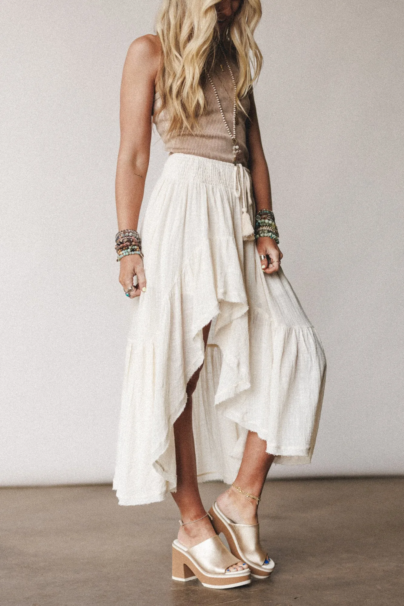 Lunara Ruffled Skirt - Off White sold by Three Bird Nest product image thumbnail 4