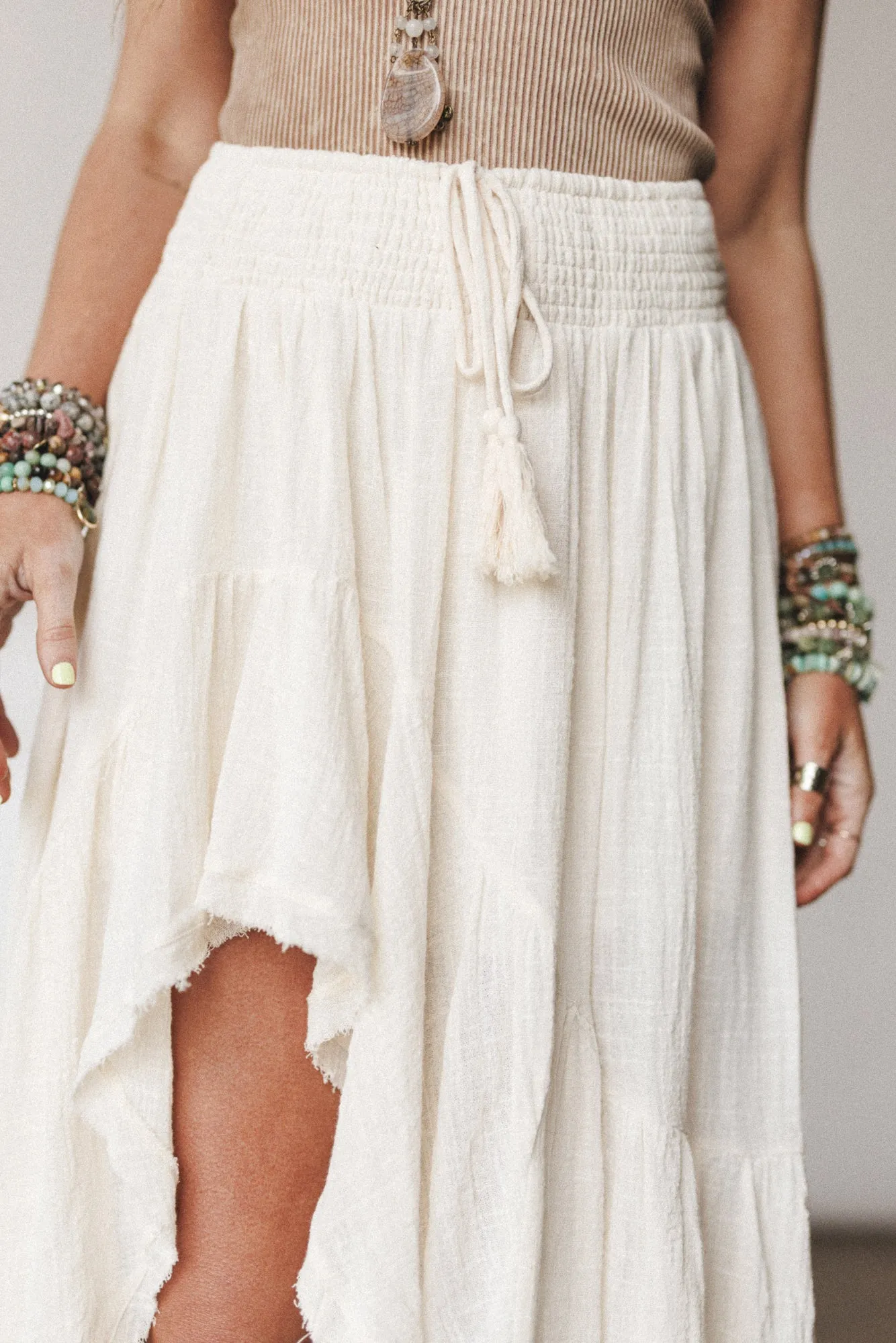 Lunara Ruffled Skirt - Off White sold by Three Bird Nest product image thumbnail 3