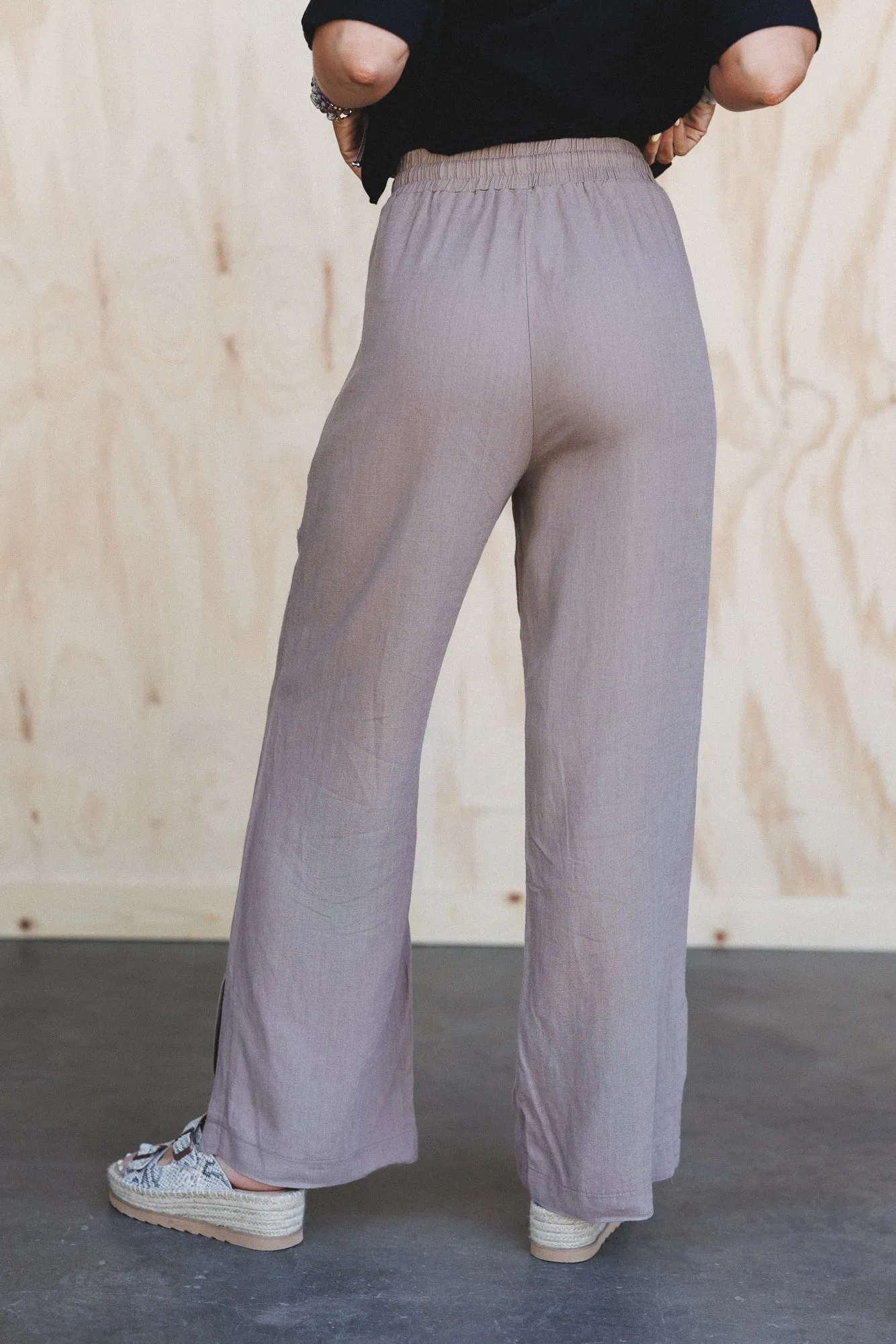 True Form Wide Leg Pants - Cocoa sold by Three Bird Nest product image thumbnail 3
