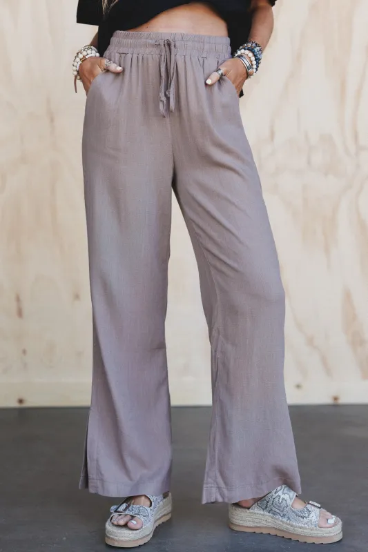 True Form Wide Leg Pants - Cocoa sold by Three Bird Nest