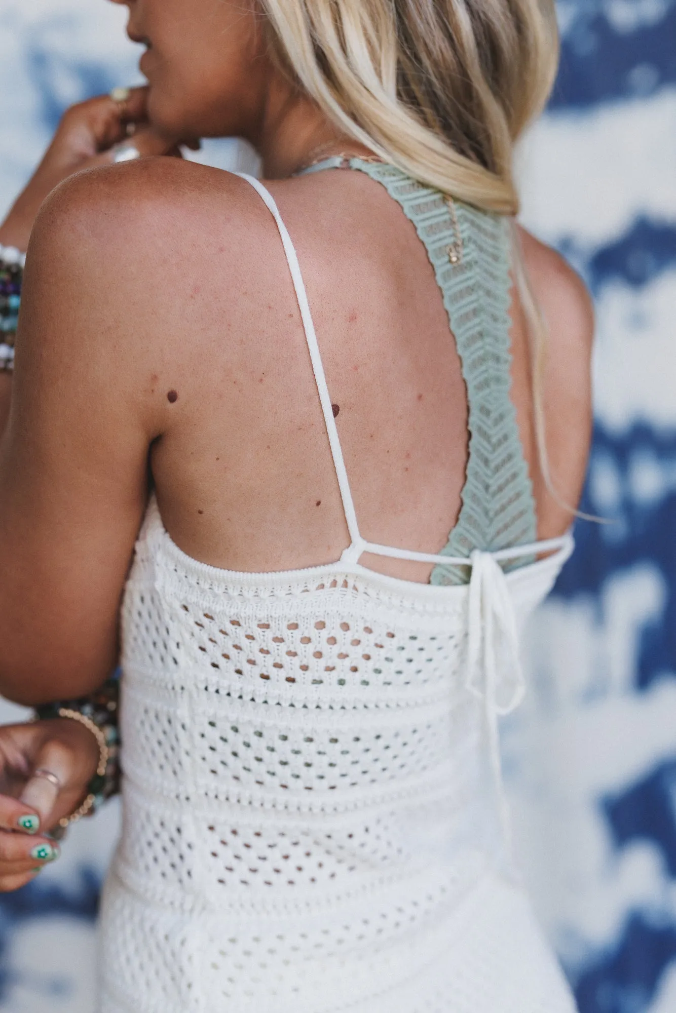 Roma Crochet Button Up Top - Off White sold by Three Bird Nest product image thumbnail 2