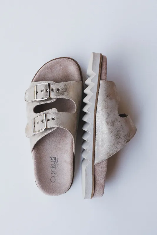 Bungalow Buckle Sandals - Gold sold by Three Bird Nest