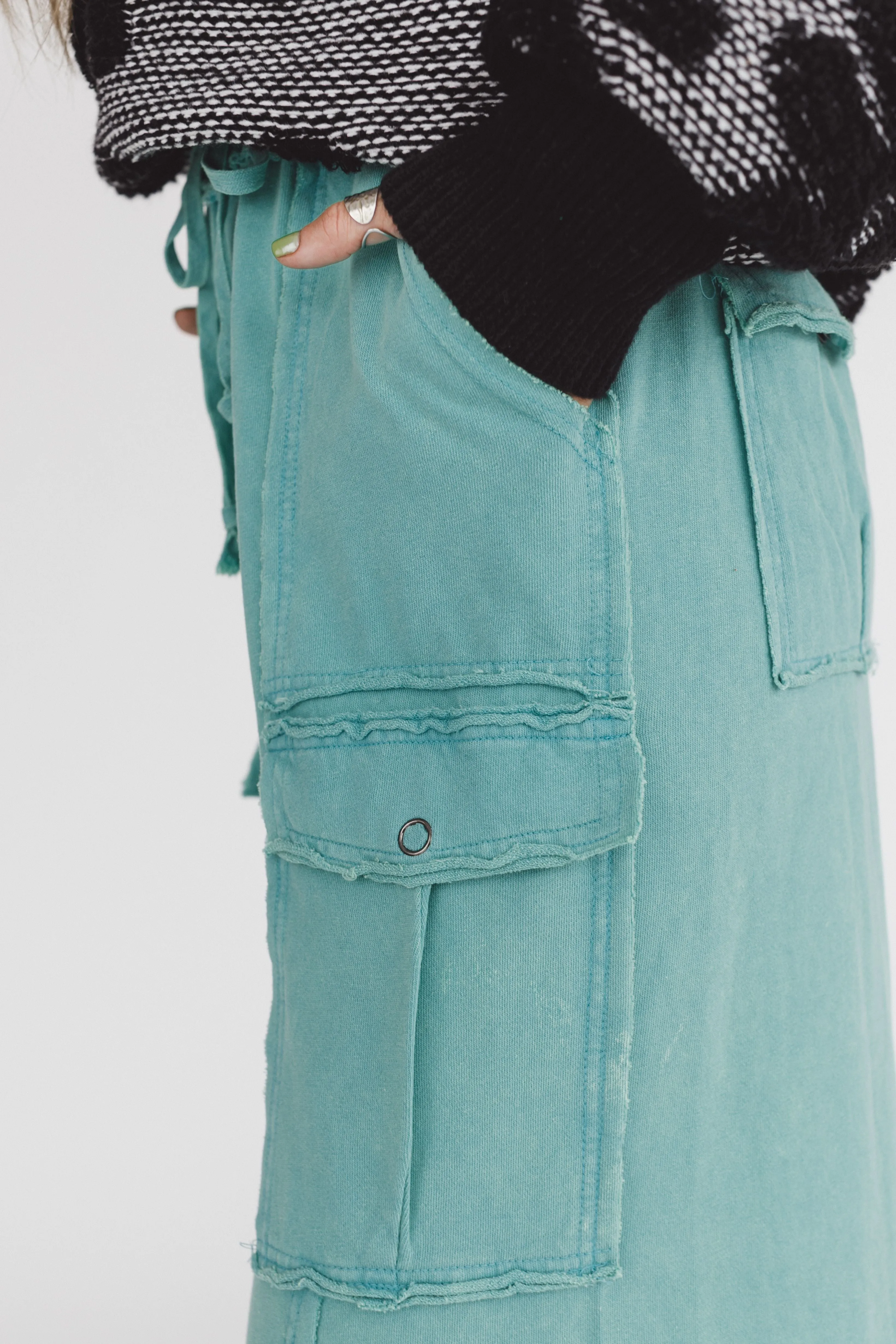 Game On Cargo Wide Leg Pant - Green sold by Three Bird Nest product image thumbnail 4