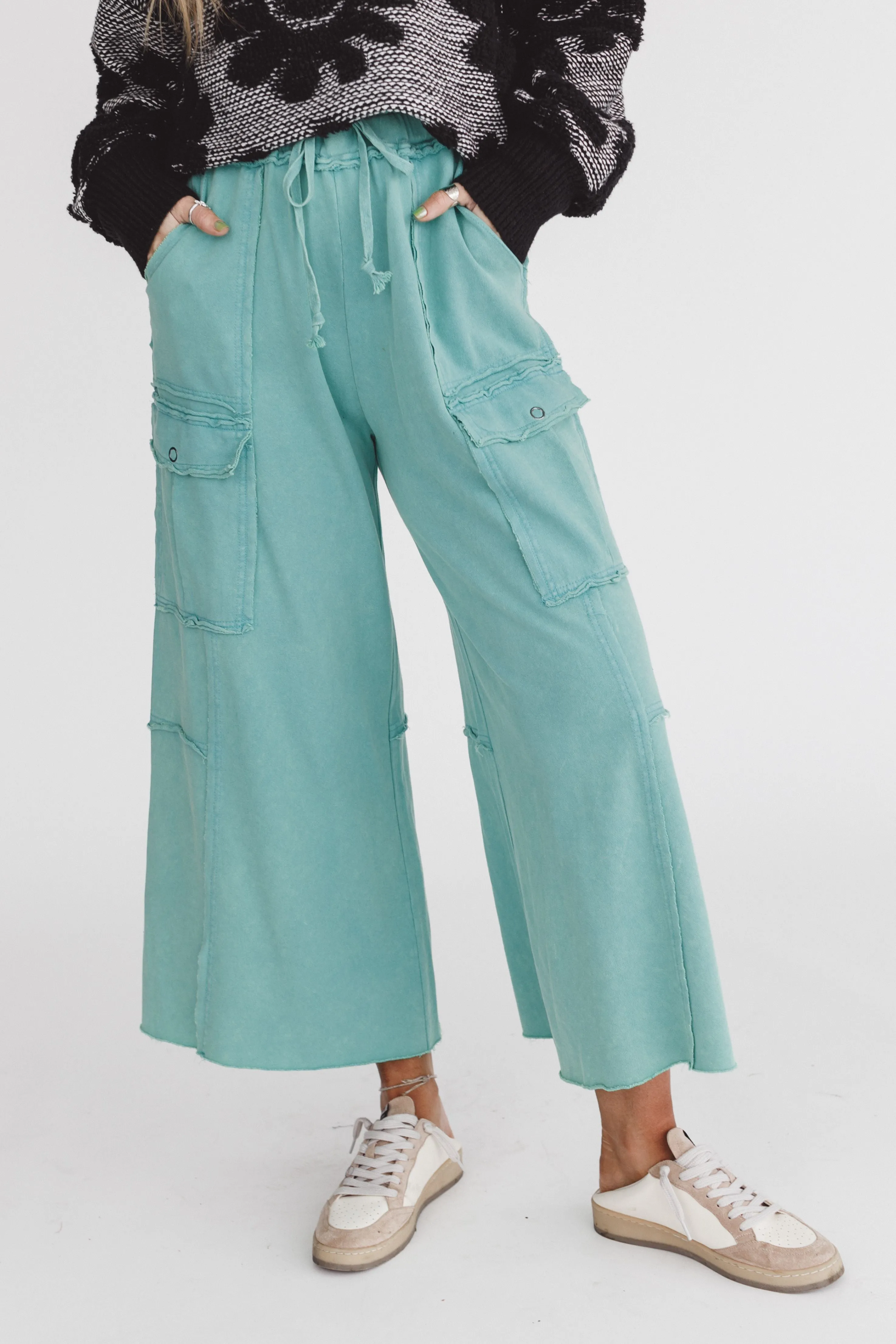 Game On Cargo Wide Leg Pant - Green sold by Three Bird Nest