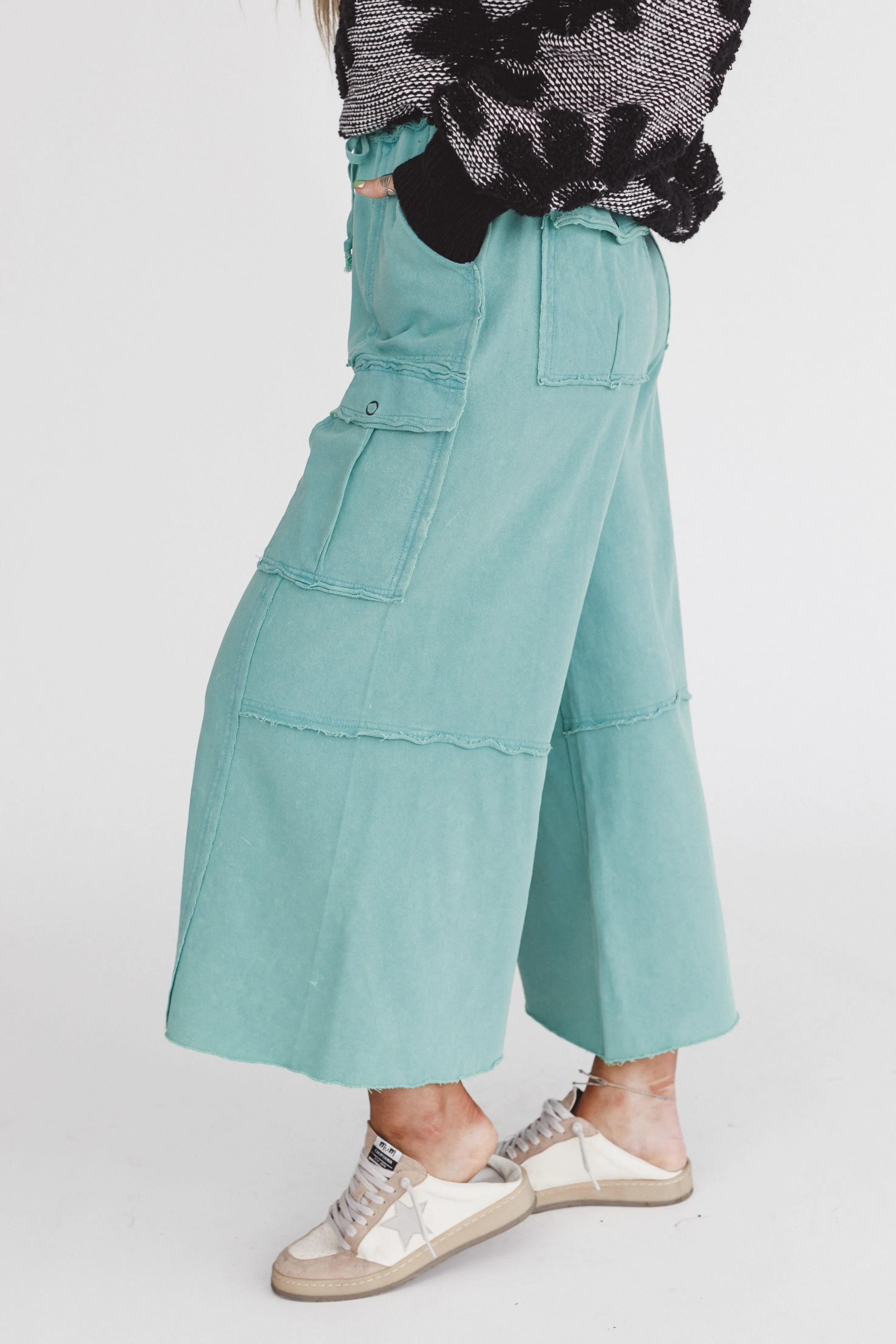 Game On Cargo Wide Leg Pant - Green sold by Three Bird Nest product image thumbnail 2