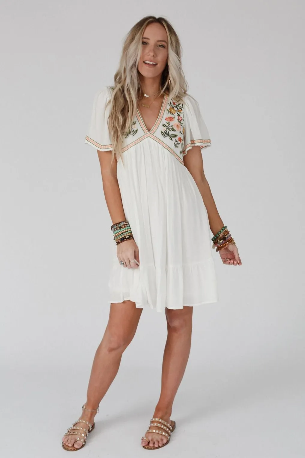 Magdaline Mini Dress - Ivory sold by Three Bird Nest product image thumbnail 4