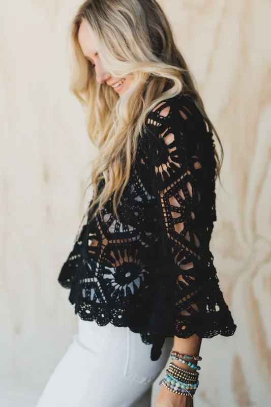 Crush Worthy Crochet Top - Black sold by Three Bird Nest