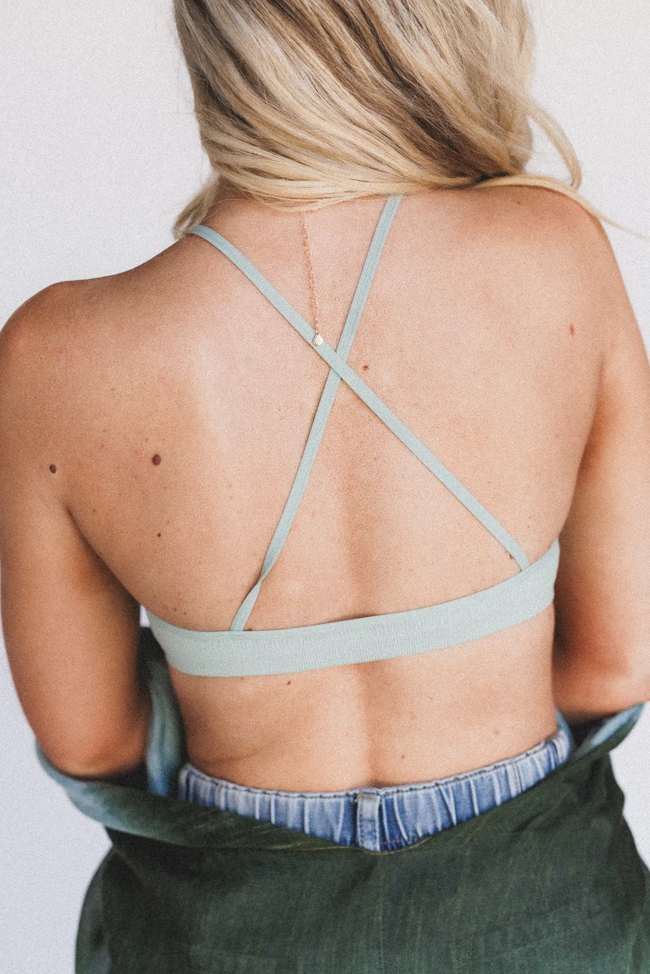 Crochet High Neck Bralette - Sage sold by Three Bird Nest product image thumbnail 4