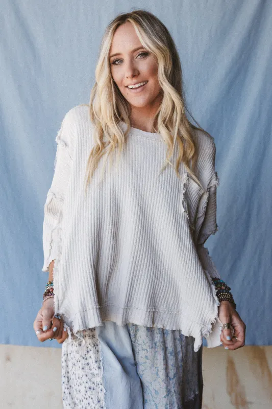 Jaqueline Textured Top - Ecru sold by Three Bird Nest