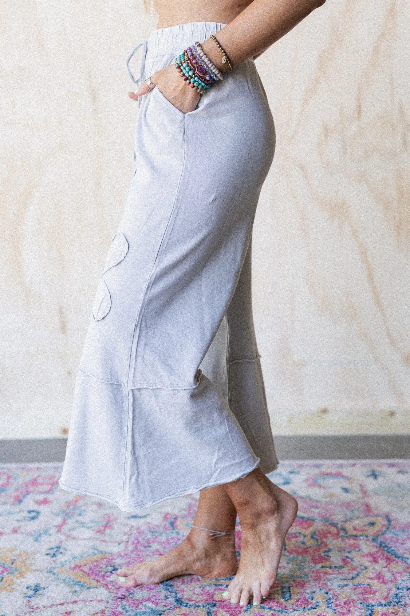 Ethereal Blooms Wide Leg Pants - Stone sold by Three Bird Nest product image thumbnail 3