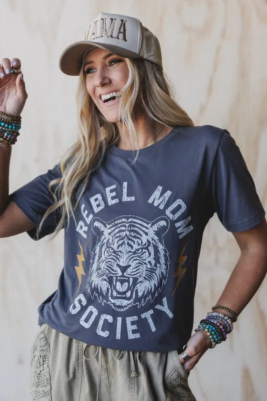 The Nest Rebel Mom Society Tee - Charcoal sold by Three Bird Nest
