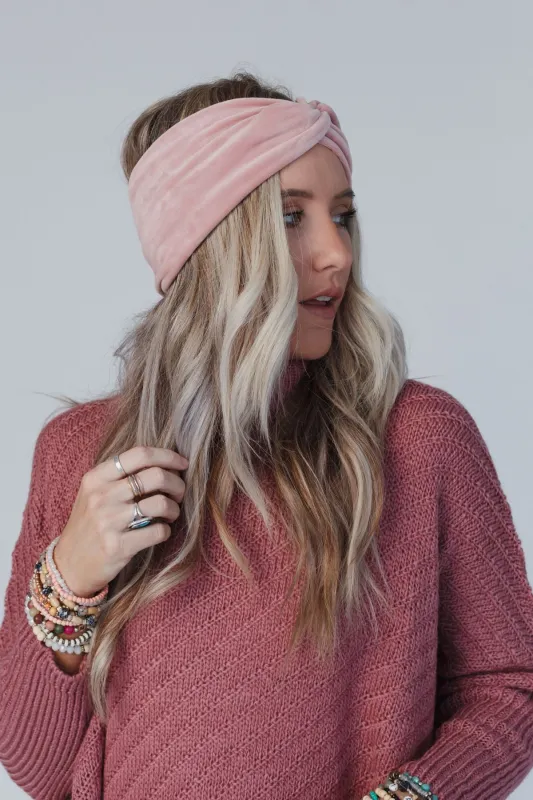 Everyday Velvet Headband - Blush sold by Three Bird Nest
