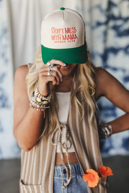 Dont Mess With Mama Hat - Green sold by Three Bird Nest