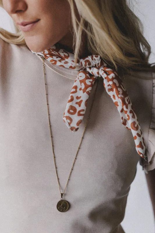 Pebble Coast Animal Print Scarf - Rust sold by Three Bird Nest