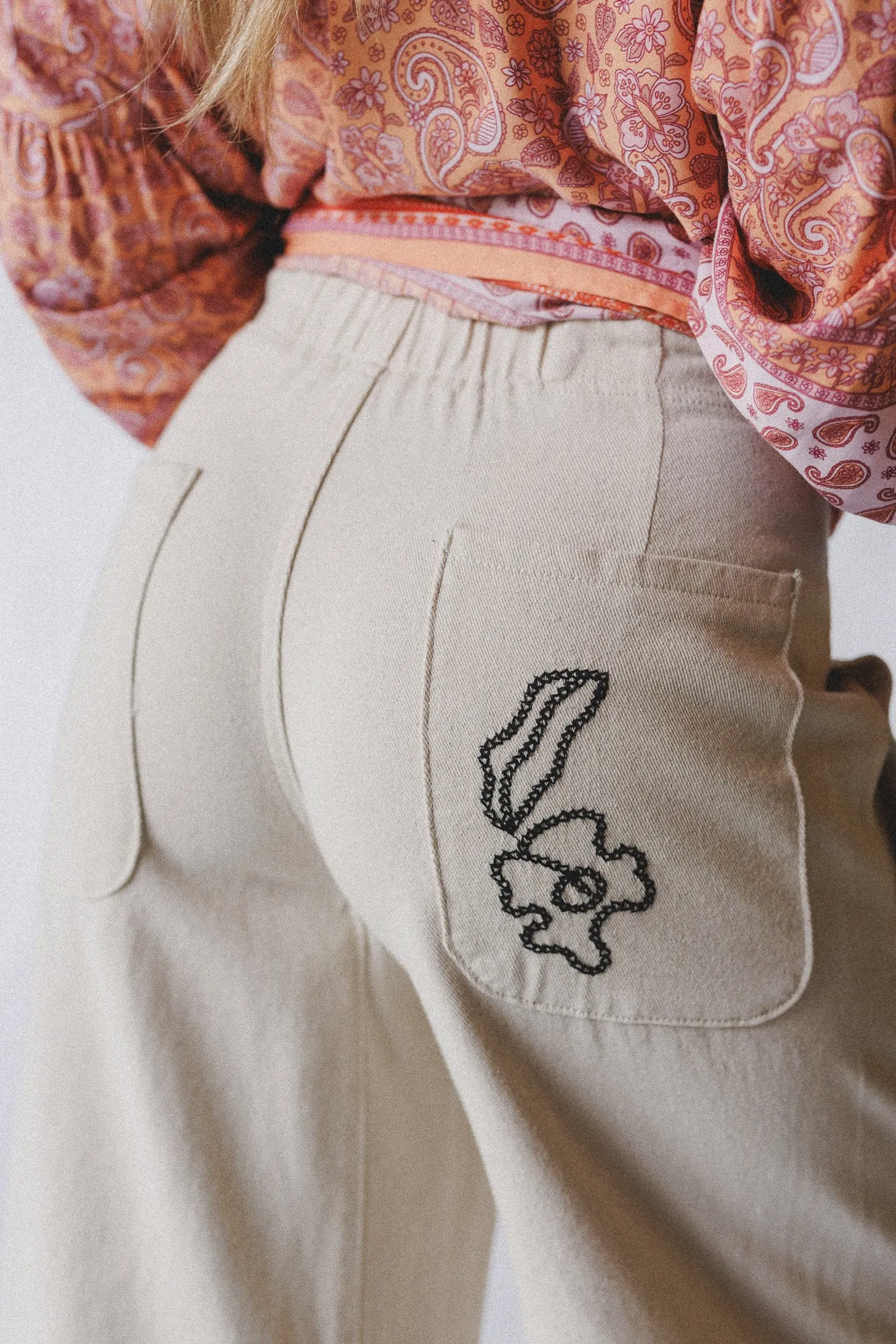 Sweet On You Embroidered Pants - Oat sold by Three Bird Nest product image thumbnail 3