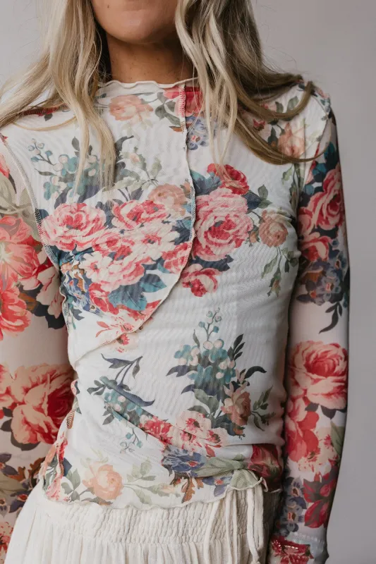 Rosebud Floral Top - Cream made by Promesa
