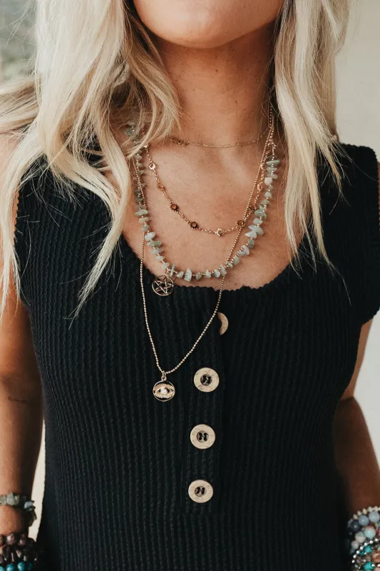 Emerald Whisper Layered Necklace - Gold sold by Three Bird Nest