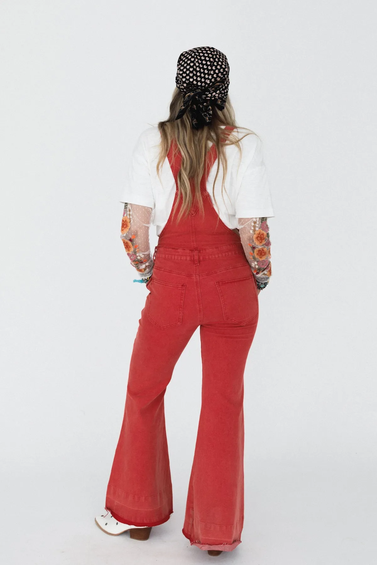 Holly Denim Overalls - Red sold by Three Bird Nest product image thumbnail 3