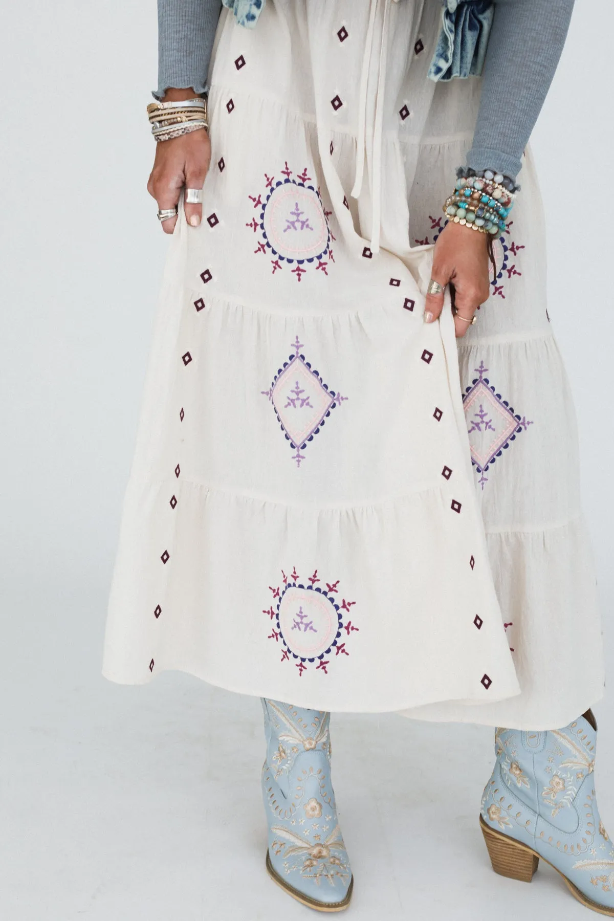 Dolly Embroidered Cowboy Boot - Blue sold by Three Bird Nest product image thumbnail 5