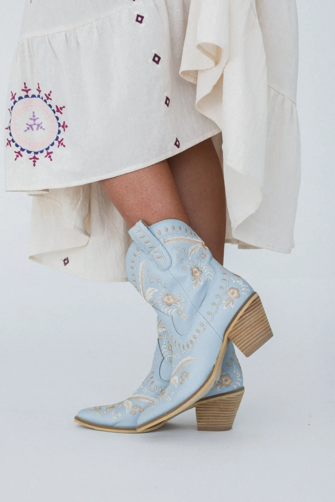 Dolly Embroidered Cowboy Boot - Blue sold by Three Bird Nest product image thumbnail 3