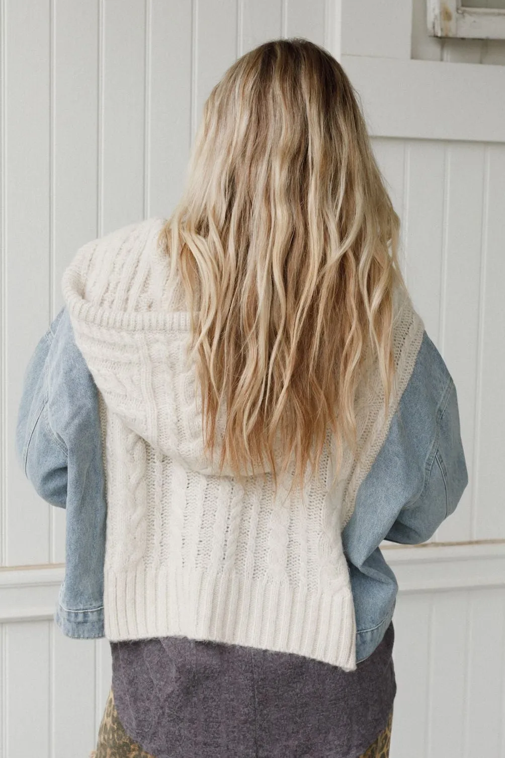 Gwen Denim Sweater Jacket - Oatmeal sold by Three Bird Nest product image thumbnail 3