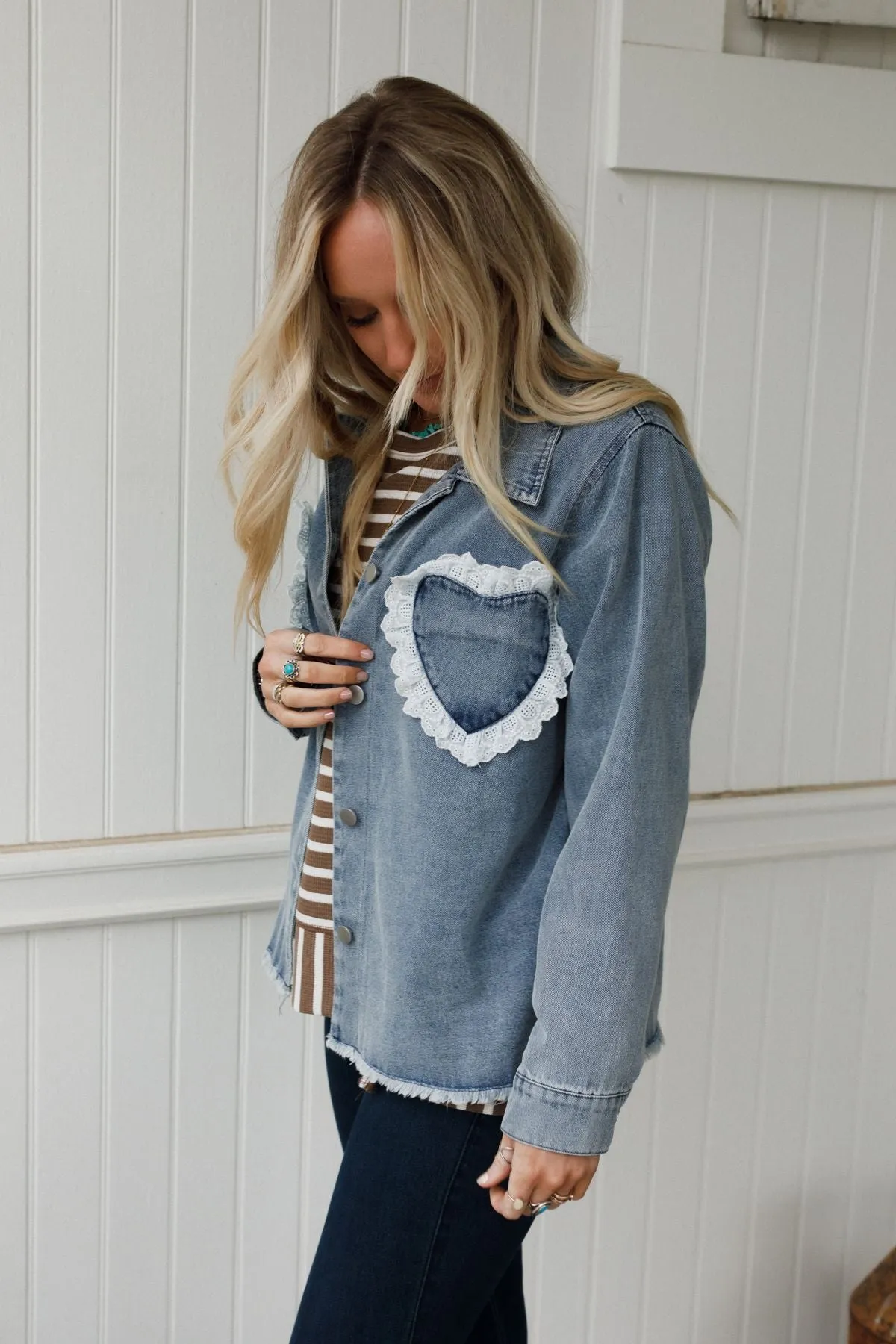 Sweetheart Denim Jacket - Denim sold by Three Bird Nest product image thumbnail 3