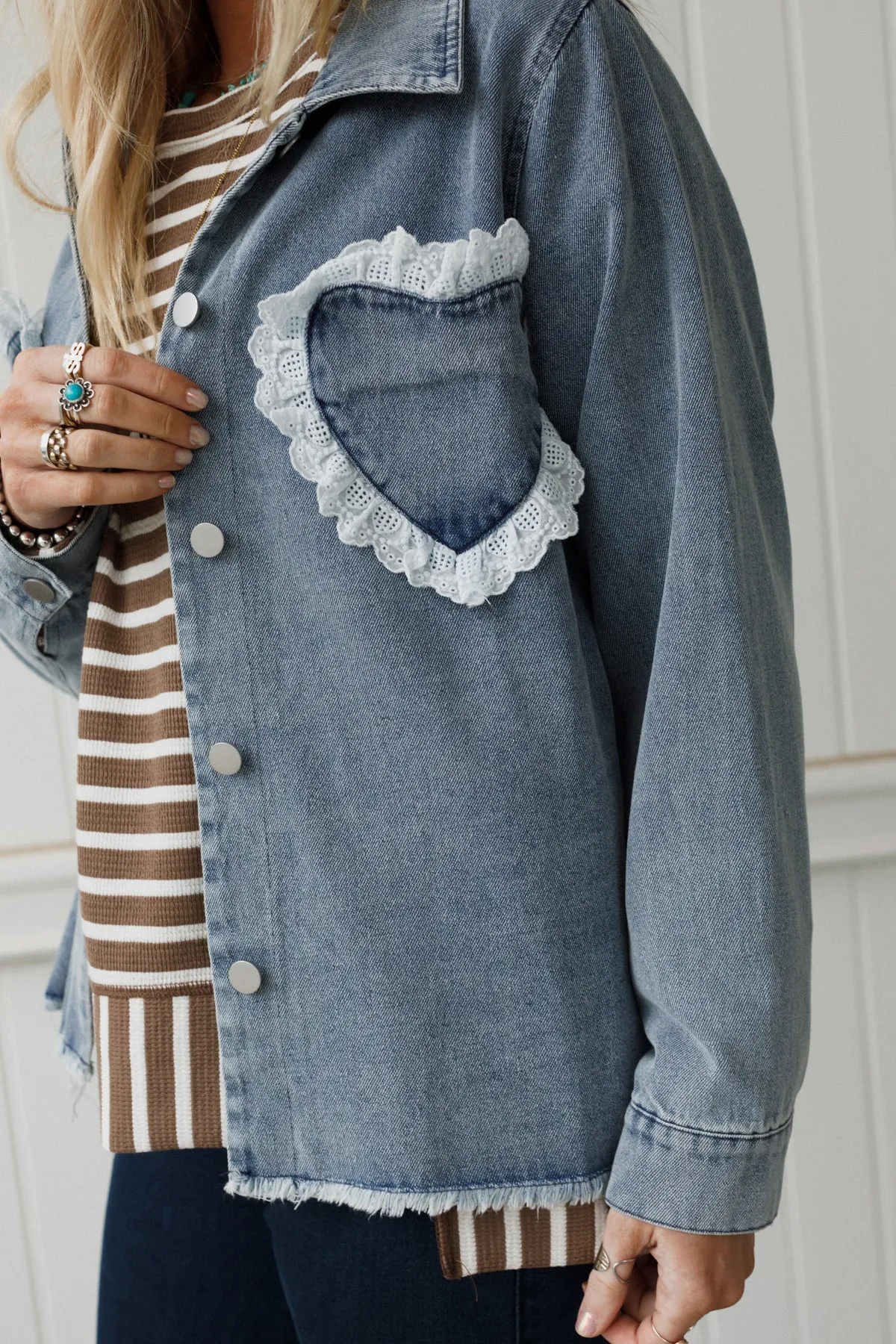 Sweetheart Denim Jacket - Denim sold by Three Bird Nest product image thumbnail 2