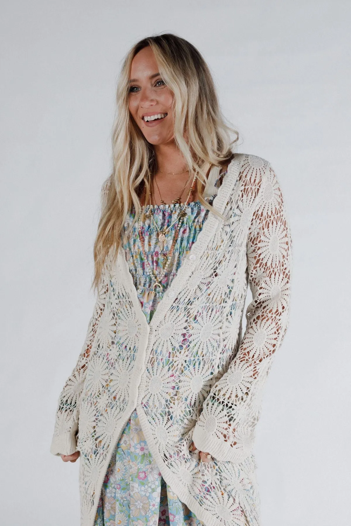 Garden Muse Crochet Duster - Natural sold by Three Bird Nest product image thumbnail 3