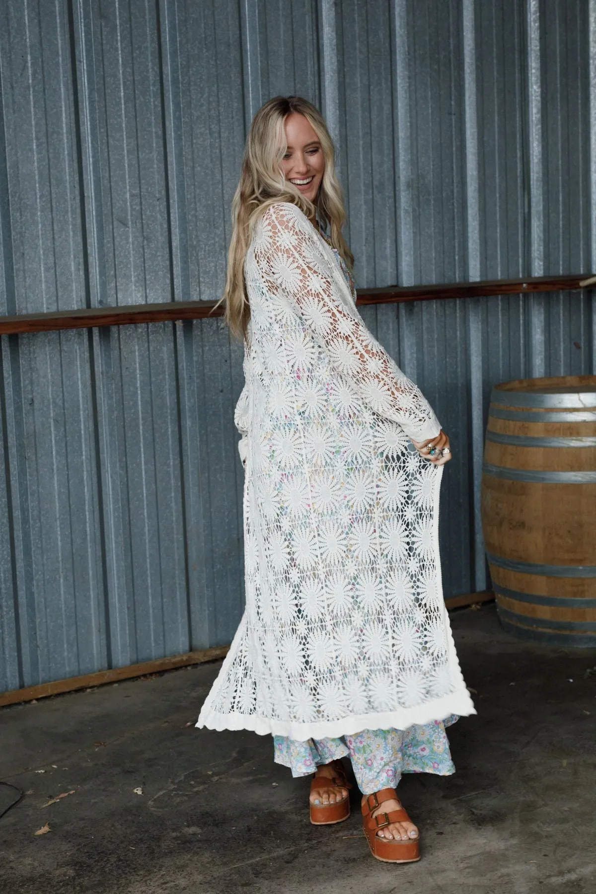 Garden Muse Crochet Duster - Natural sold by Three Bird Nest product image thumbnail 5