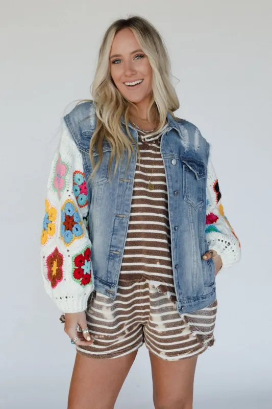 Boho Bloom Crochet Jacket - Ivory sold by Three Bird Nest