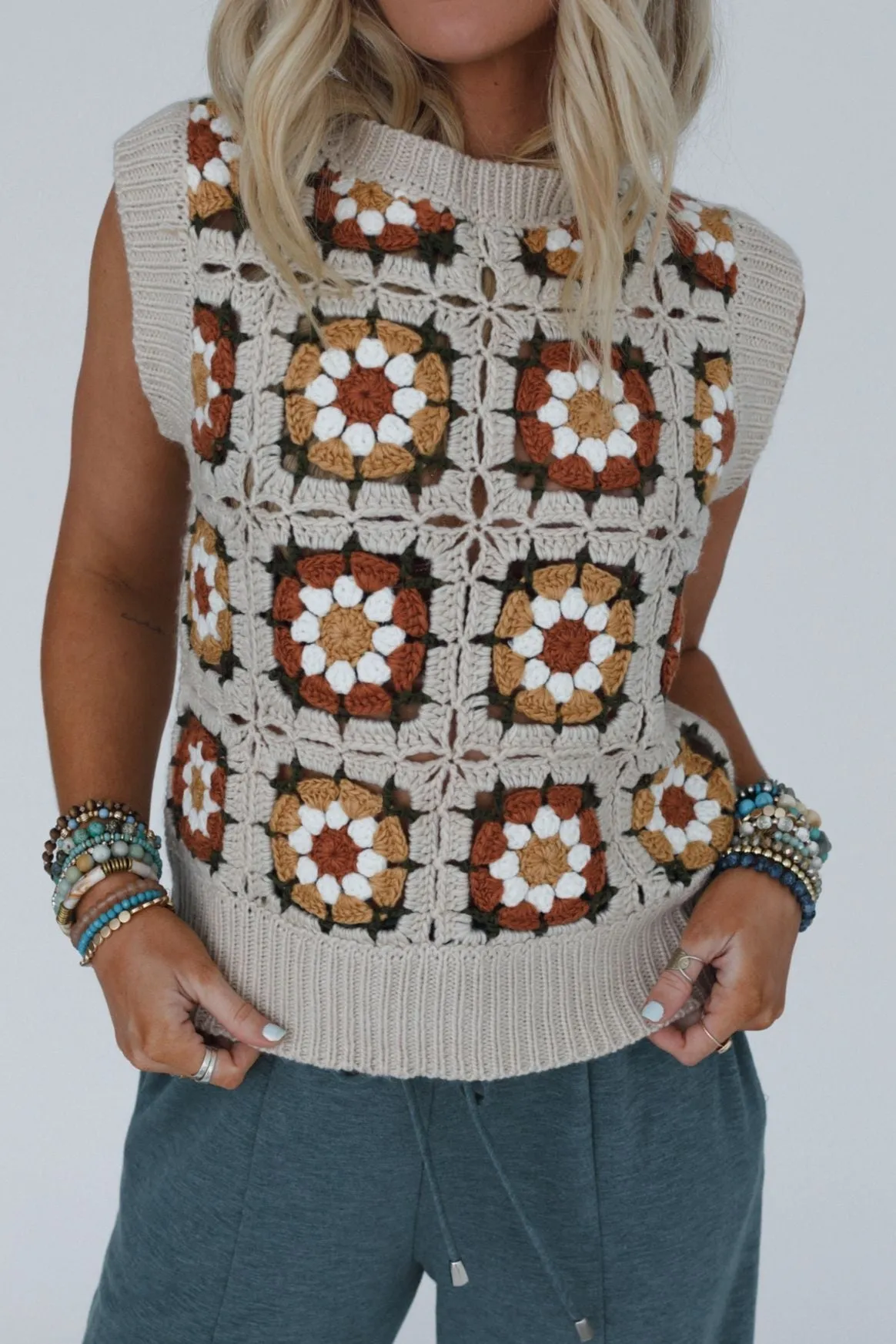 Retro Roadtrip Crochet Top - Natural sold by Three Bird Nest product image thumbnail 2
