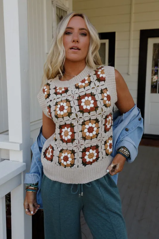 Retro Roadtrip Crochet Top - Natural sold by Three Bird Nest