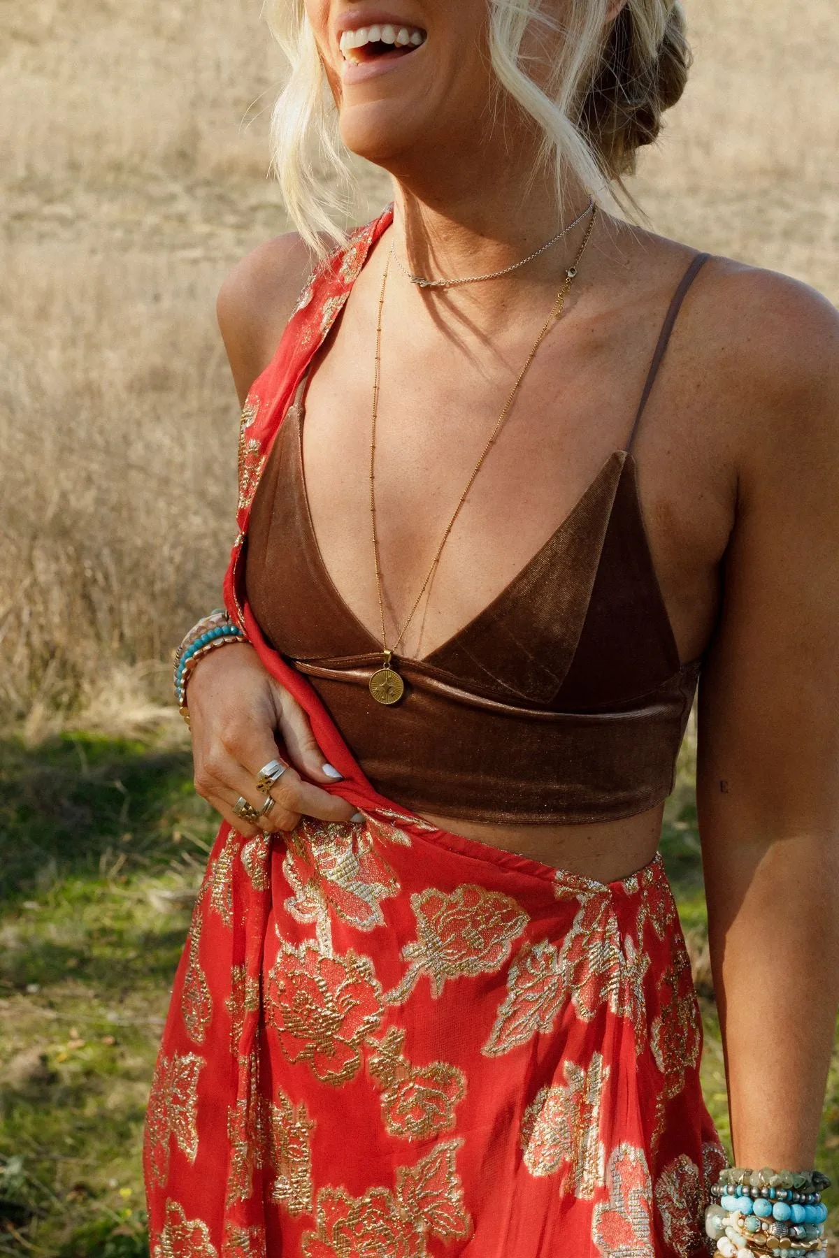 Mod Velvet Bralette - Mocha sold by Three Bird Nest