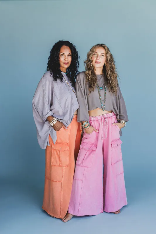 Game On Cargo Wide Leg Pant - Pink sold by Three Bird Nest