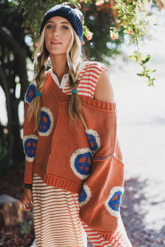 Peaceful Patterns Top - Orange sold by Three Bird Nest