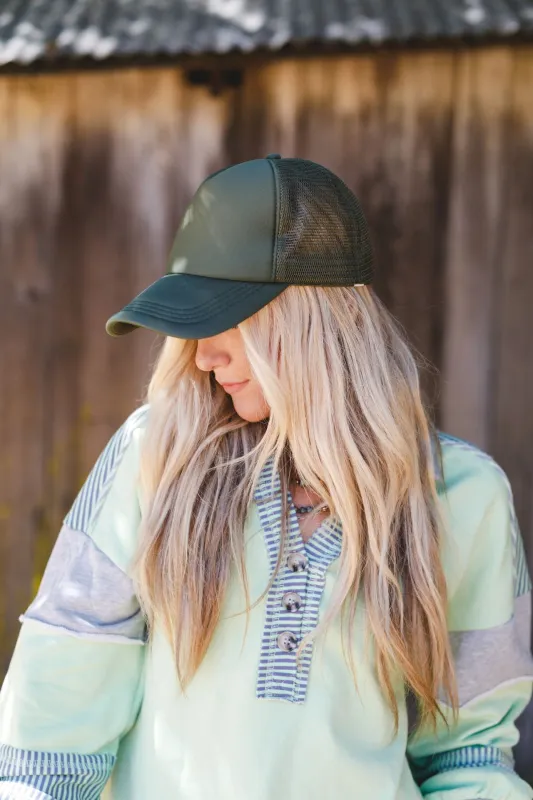 Desert Drift Trucker Hat - Olive sold by Three Bird Nest