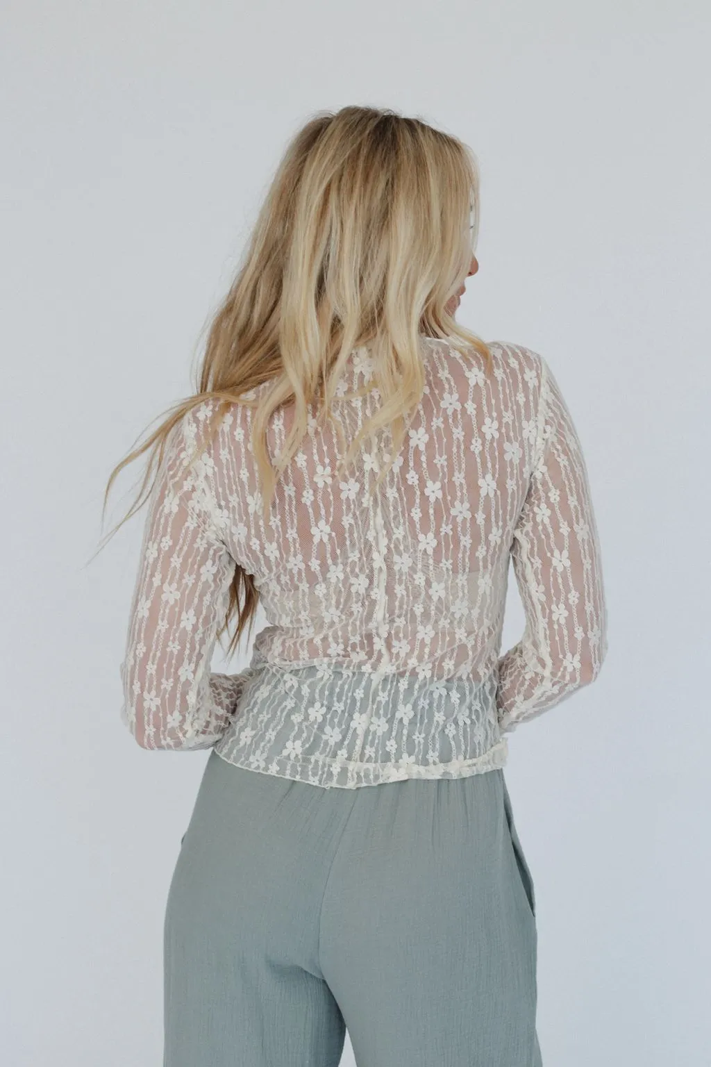 Get Real Lace Top - Ivory sold by Three Bird Nest product image thumbnail 5