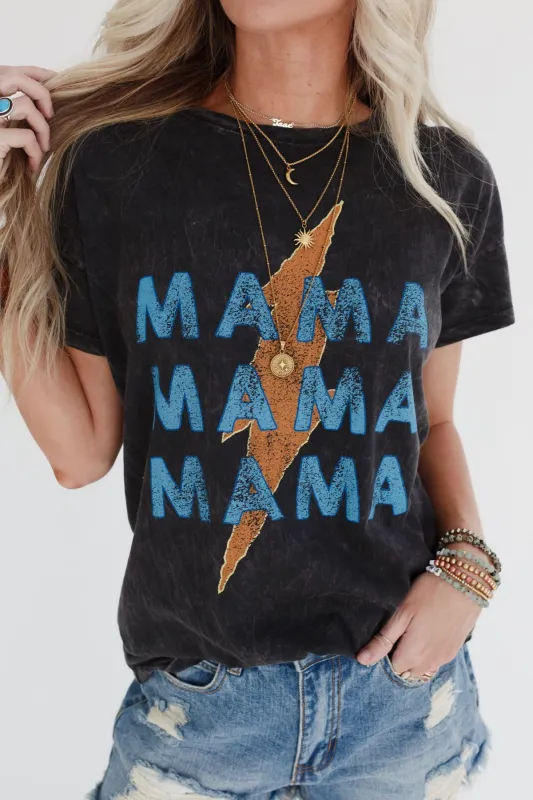 Thunder Mama Vintage Graphic Tee - Charcoal sold by Three Bird Nest