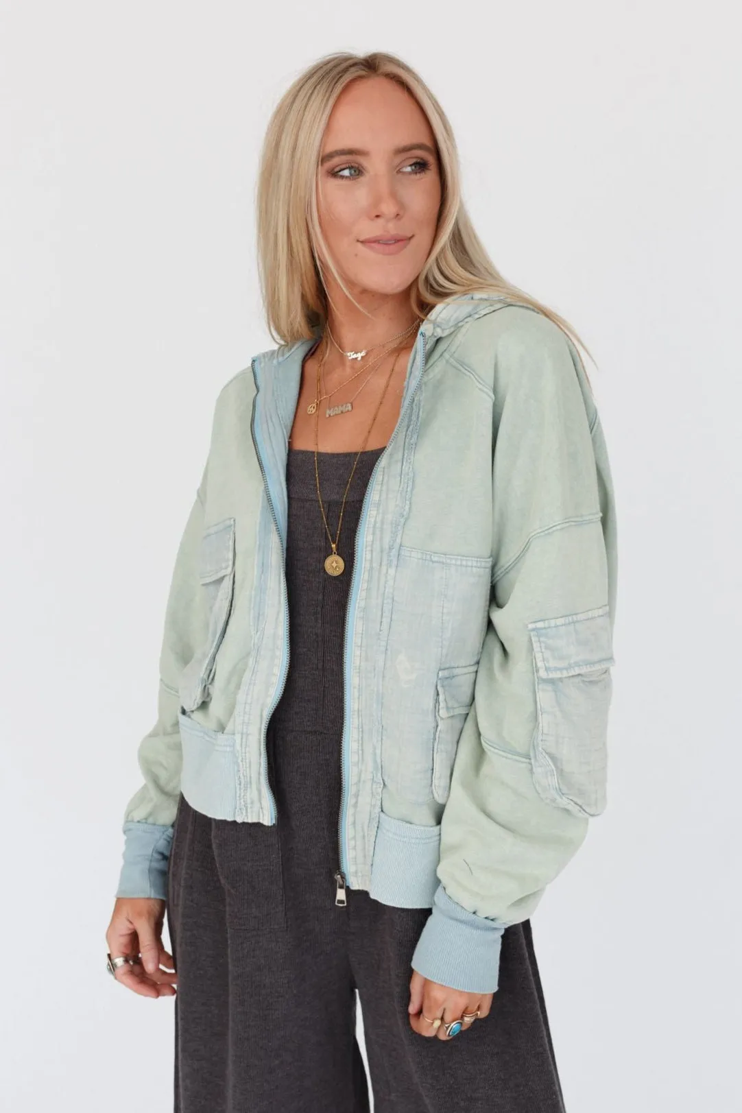 Adventure Awaits Hooded Jacket - Washed Blue sold by Three Bird Nest product image thumbnail 5
