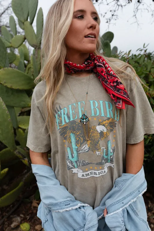 Fly Free Graphic Tee - Mocha sold by Three Bird Nest