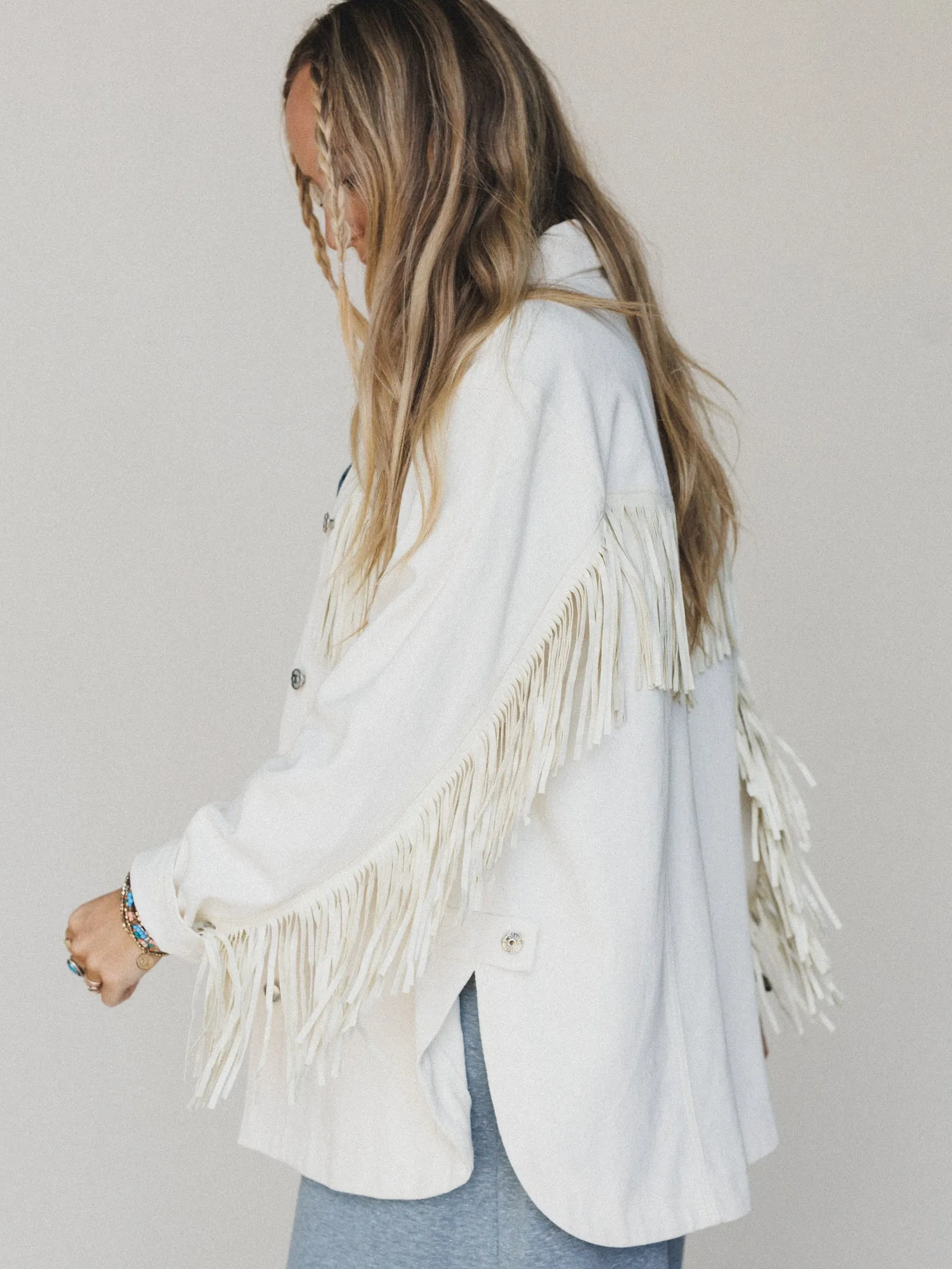 Jackson Hole Button Down Jacket - White sold by Three Bird Nest product image thumbnail 5
