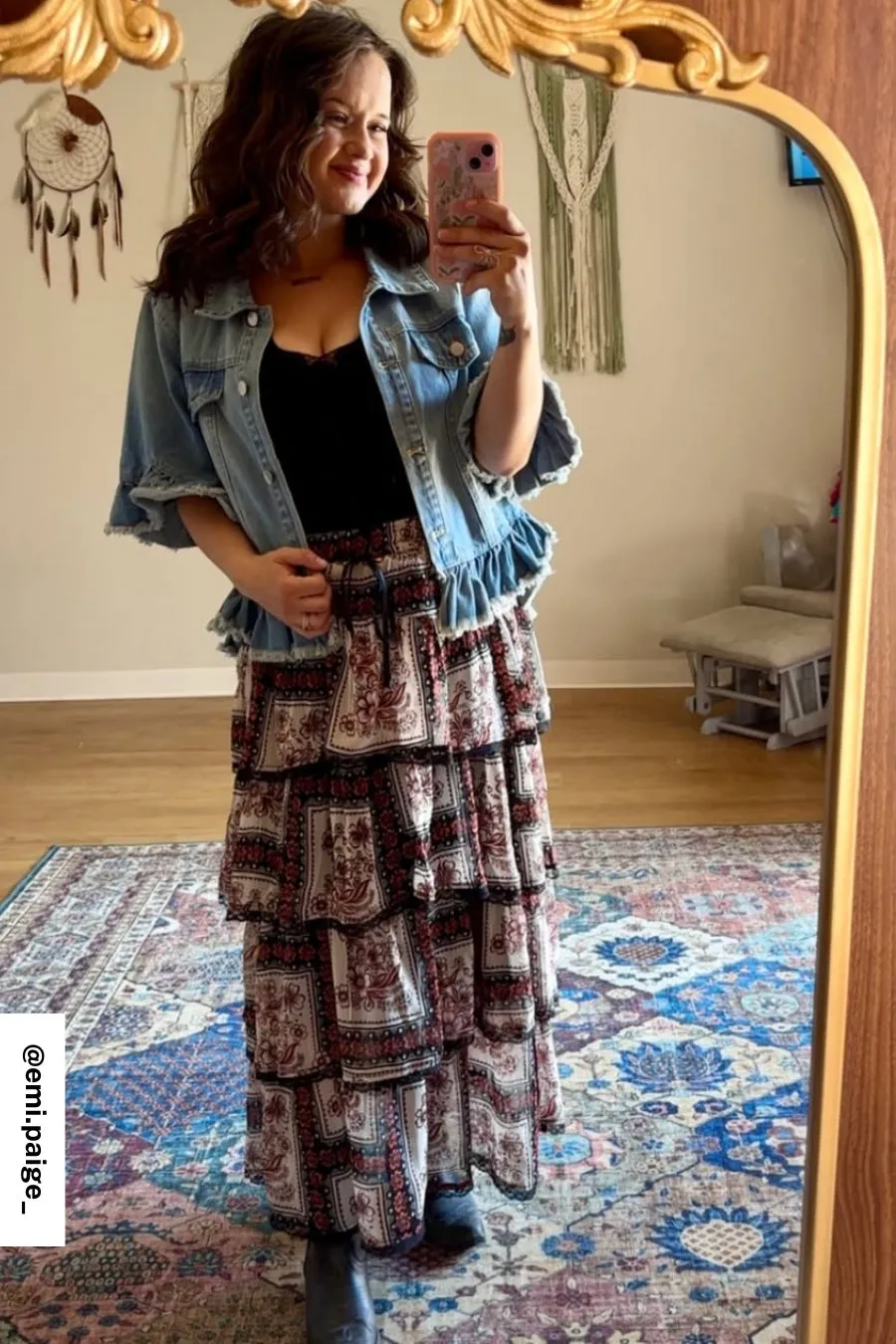 Scottie Ruffle Denim Jacket - Light Denim sold by Three Bird Nest product image thumbnail 4