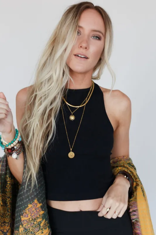 High Neck Racerback Brami - Black sold by Three Bird Nest